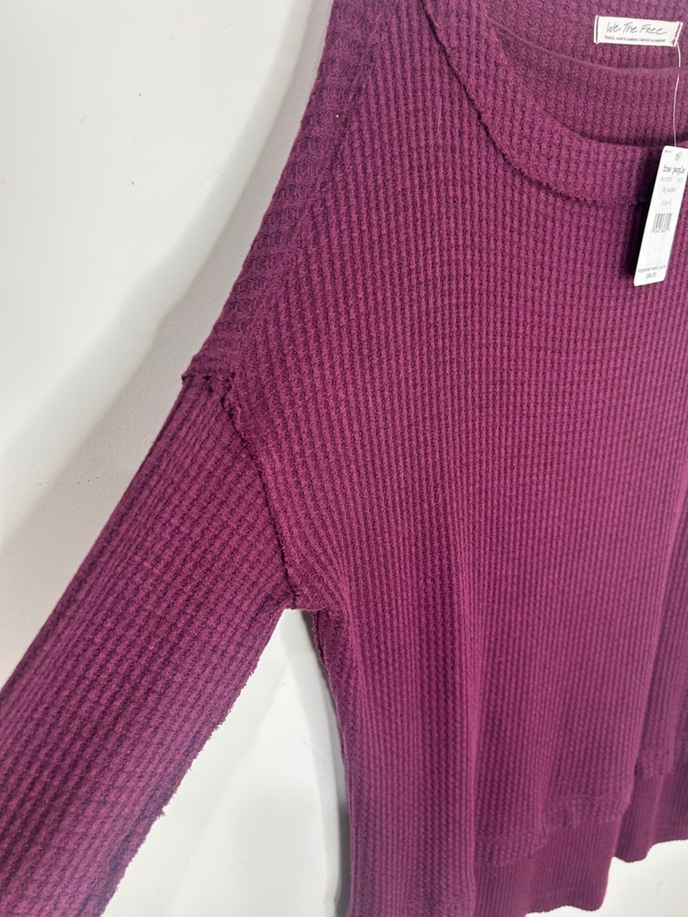 NWT FREE PEOPLE WE THE FREE North Shore Thermal Tunic Top Fig Sorbet Size Small - Picture 7 of 15